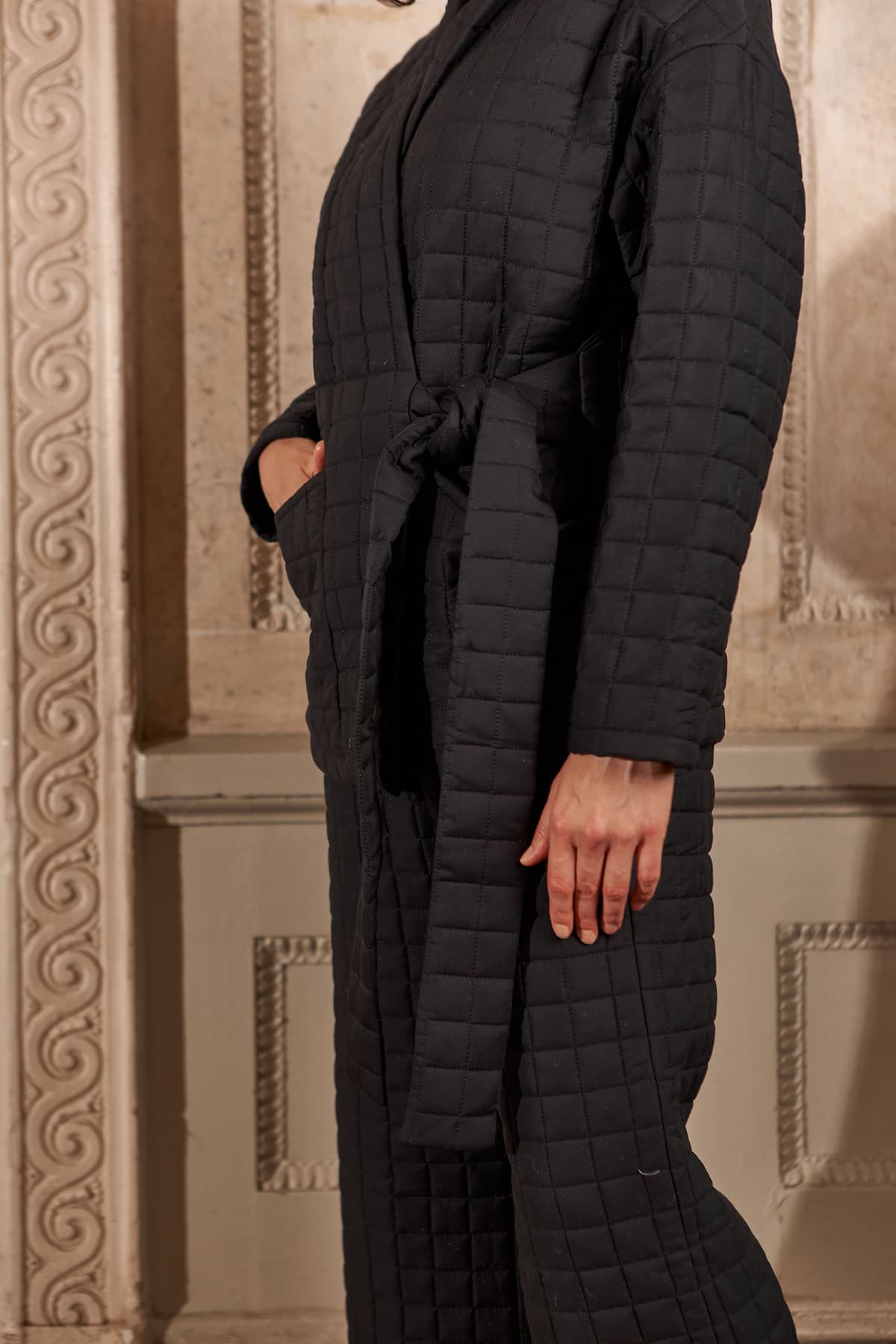 quilted suit black стьобаний костюм чорний 6